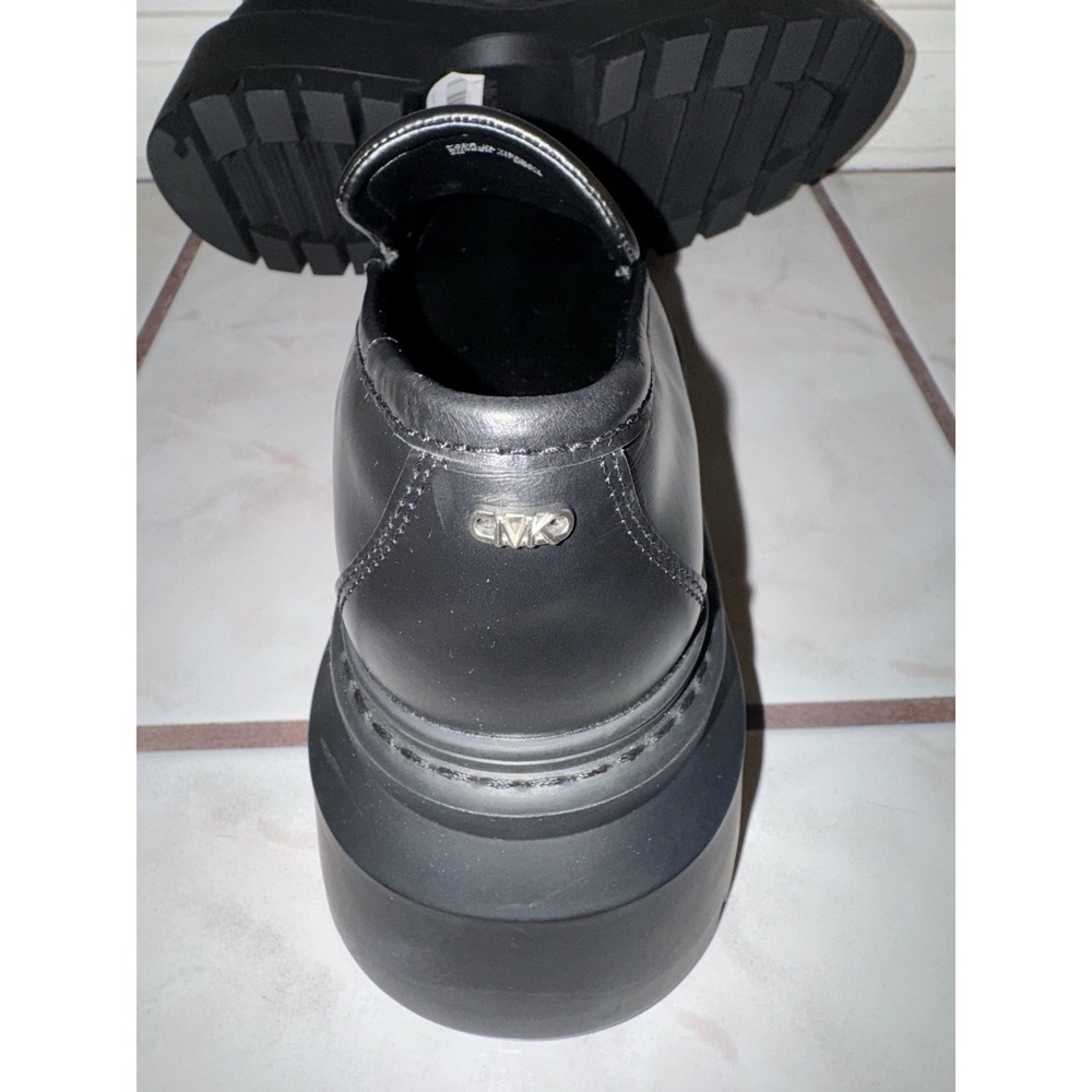 NWOB Michael Kors Black Shiloh Leather Loafers Platform Chunky Y2K Style Size 6M - Picture 9 of 15